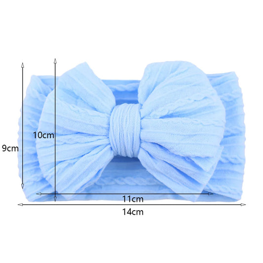 Solid Cable Bow Baby Headband for Child Nylon Layers Headwear Kids Elastic Turban Headwraps Newborn Boys Girls Hair Accessories