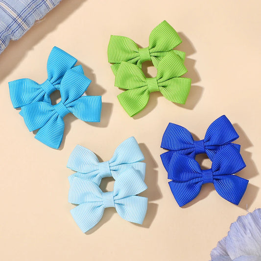 10/20/30Pcs Random solid color send hair gripes for kids girls lovely hair bangs ribbon alloy hairclip children hair accessories