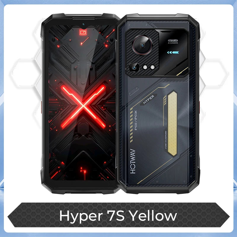 HOTWAV Hyper 7S Rugged Phone Android 15 10800mAh 20W Mobile Phone 5G Global Version 4GB 256GB Smartphone 6.6'' 120Hz Cellphone