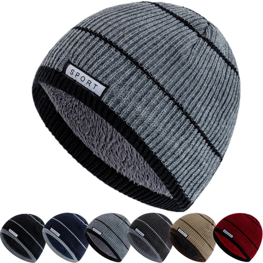 Unisex New Designer Winter Hats Cap Plush Fur Lined Streetwear Warm Beanies For Man Woman Casual Winter Ski Knitted Hats
