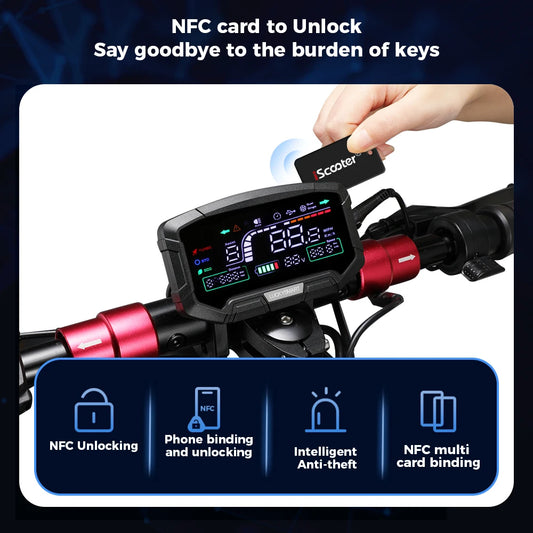 iScooter Electric Scooter 11inch Off-Road 48V17.5Ah 1000W Rear-Wheel Drive Scooter Max Speed 45km/h Range 65km Foldable eScooter