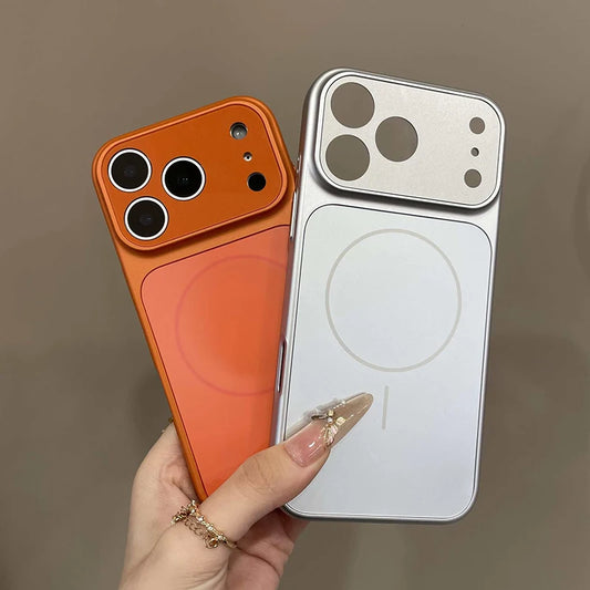 Original Glass Nano Matte Lens Protect Phone Case For iPhone 17 Air 16 15 14 13 Pro Max 17 Pro For Magsafe Wireless Charge Funda