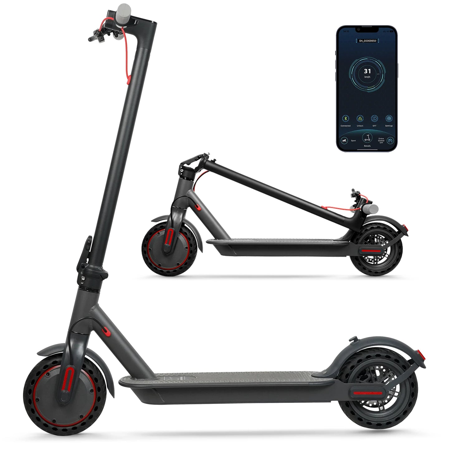 2025 Upgrate AOVOPRO TX01 Smart APP Electric Scooter 350W/500W Powerful Motor 36V25-45KM  Range Adults EScooter with Dual Brake