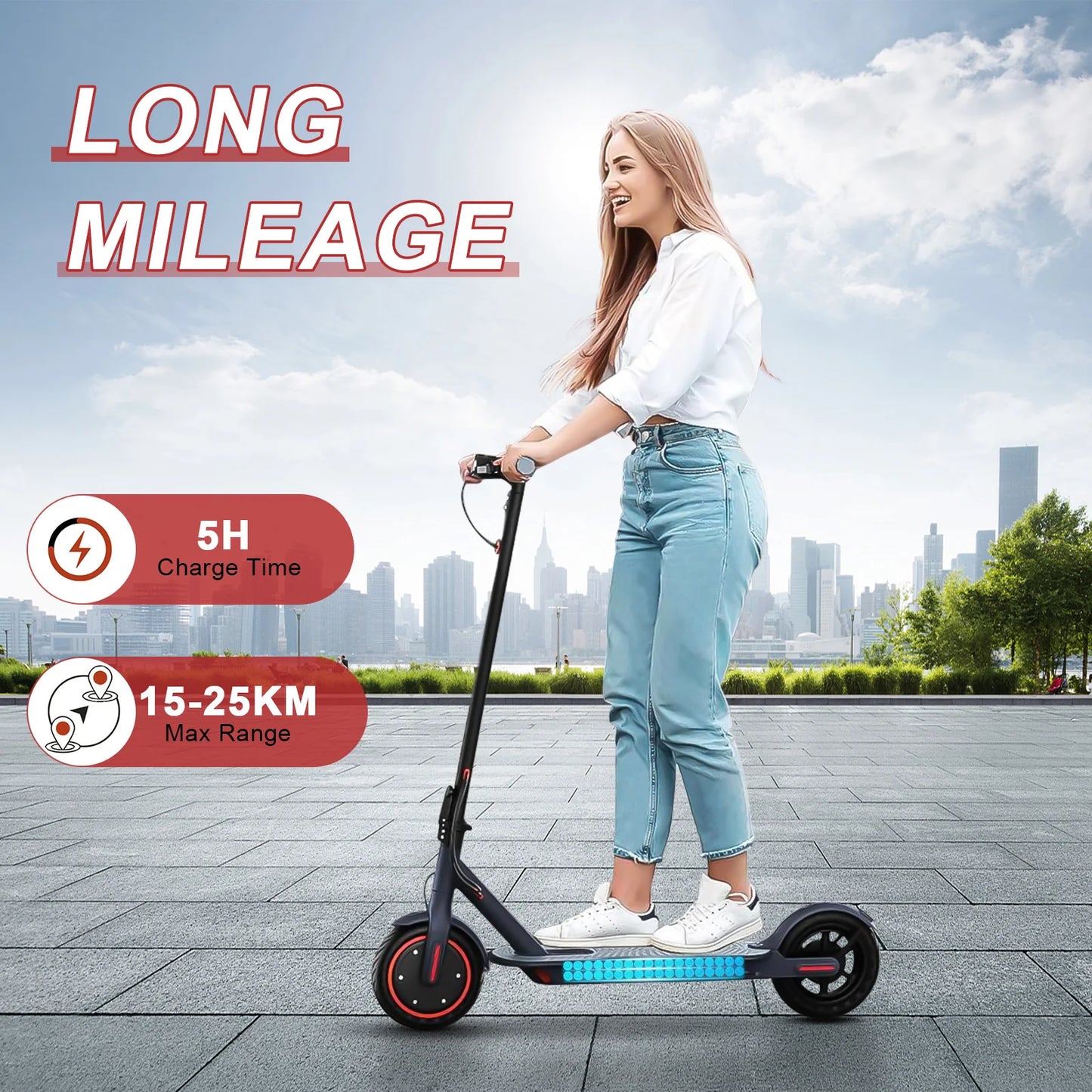 JUICEASE E1 Pro Electric Scooter 350W Motor 500W Peak Power Folding Electric Kick Scooter 36V7.8AH 5.2 Chips 25KM Range EScooter