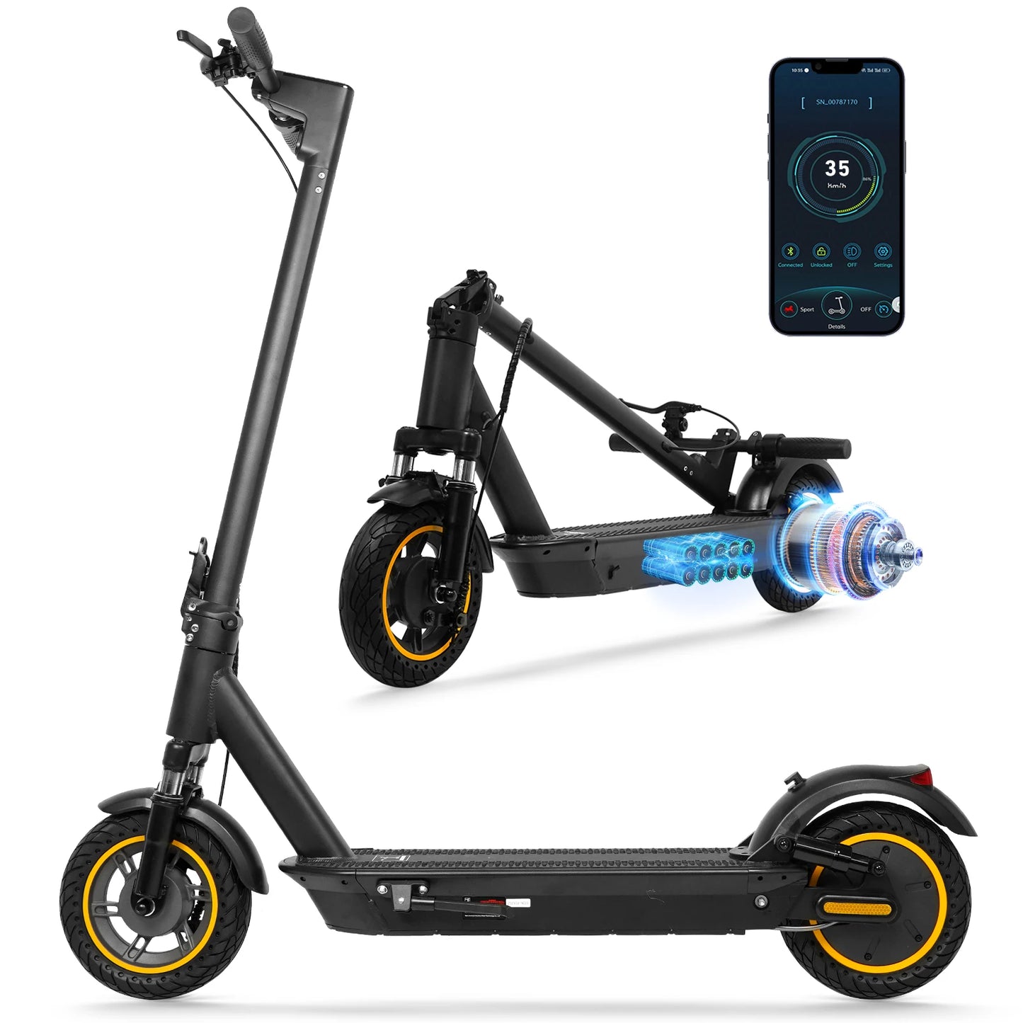 2025 Upgrate AOVOPRO TX01 Smart APP Electric Scooter 350W/500W Powerful Motor 36V25-45KM  Range Adults EScooter with Dual Brake