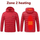Men's parka Winter Warm USB Heating Jackets Smart Thermostat Pure Color Hooded Heated Clothing male bobojaco Warm padded jacket