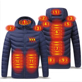 Men's parka Winter Warm USB Heating Jackets Smart Thermostat Pure Color Hooded Heated Clothing male bobojaco Warm padded jacket