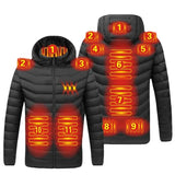 Men's parka Winter Warm USB Heating Jackets Smart Thermostat Pure Color Hooded Heated Clothing male bobojaco Warm padded jacket