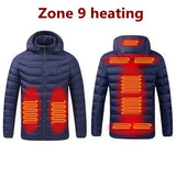 Men's parka Winter Warm USB Heating Jackets Smart Thermostat Pure Color Hooded Heated Clothing male bobojaco Warm padded jacket