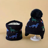 2pcs Kids' Winter Hat & Scarf Set - Soft Warm Knit Beanie with Ear Flaps Lightweight Warmth for Boys & Girls