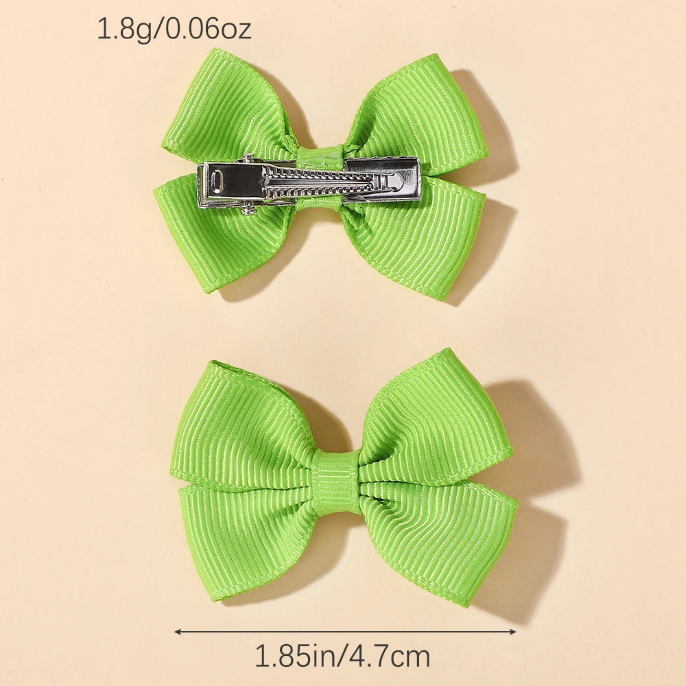 10/20/30Pcs Random solid color send hair gripes for kids girls lovely hair bangs ribbon alloy hairclip children hair accessories