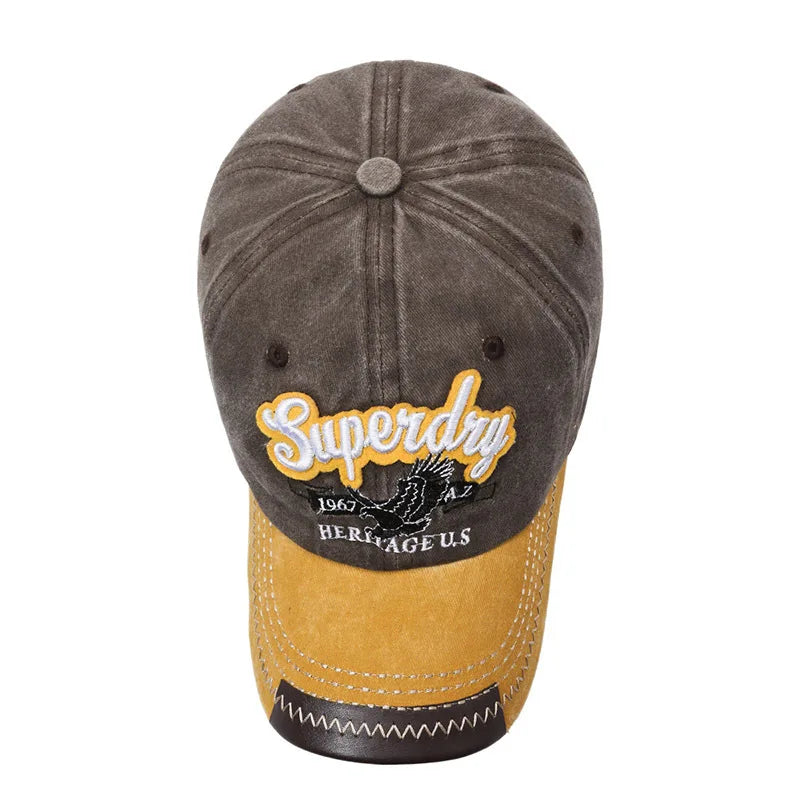 Unisex Sporty Cotton Washed Baseball Cap - Stylish ORIGINAL THE BLACK Letter Embroidery, Casual Sunshade for Outdoor Sports