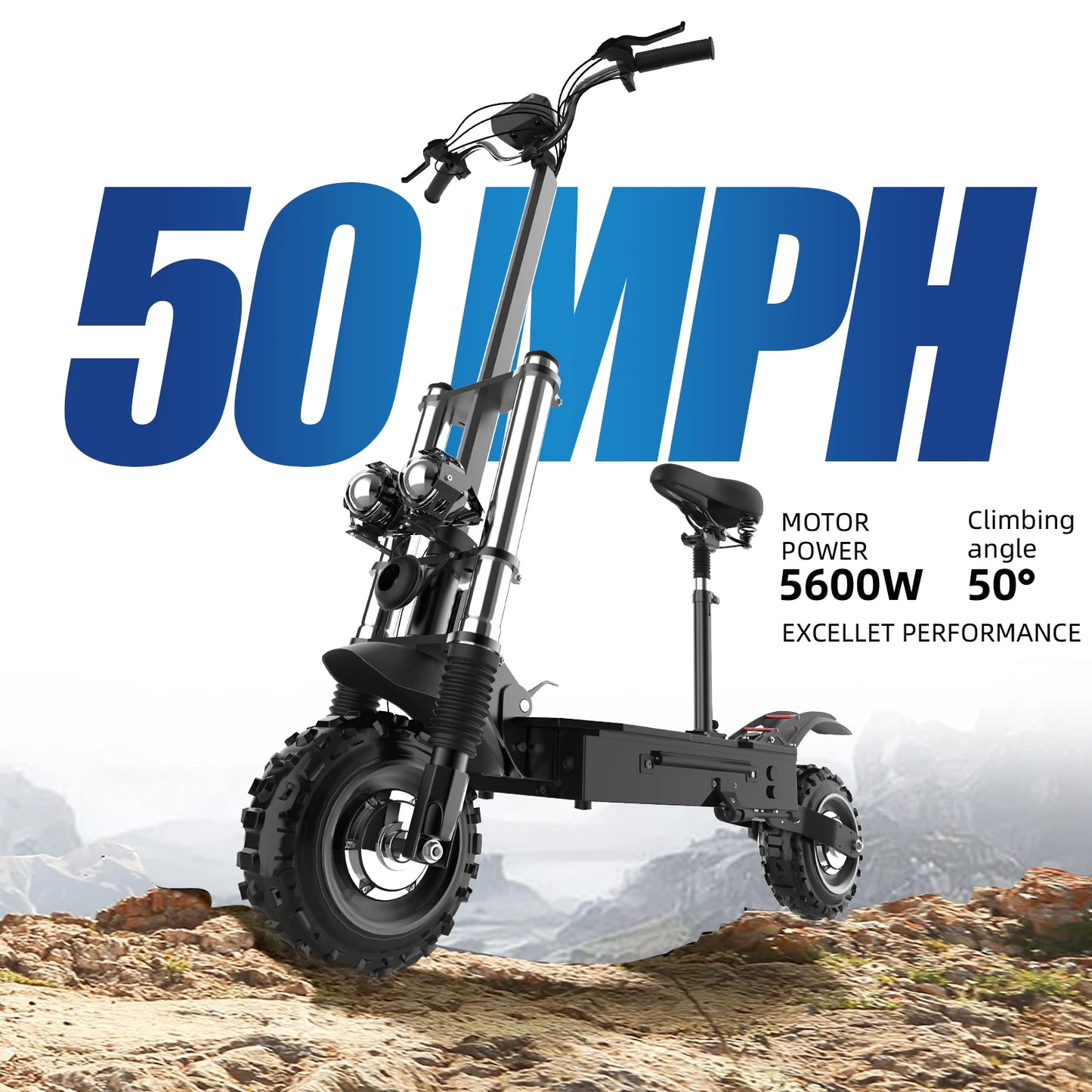 11inch Off Road Electric Scooter 85km/h Electric Scooter 72V 6000W Powerful Dual Motor E-Scooter for Adults Remote Control