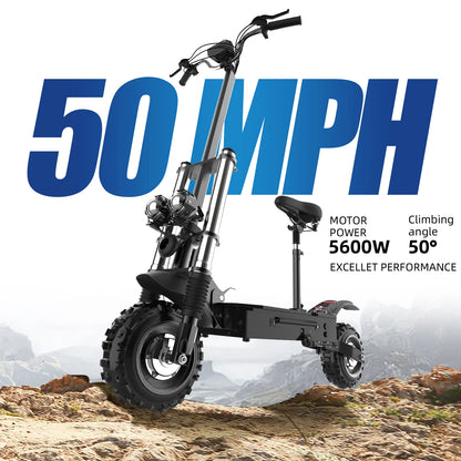 11inch Off Road Electric Scooter 85km/h Electric Scooter 72V 6000W Powerful Dual Motor E-Scooter for Adults Remote Control