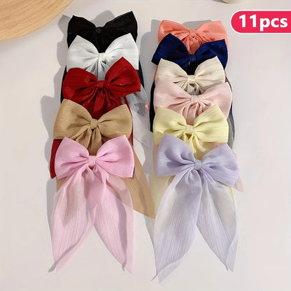 11 pieces of sweet bow hairpins that do not hurt hair, cute and versatile