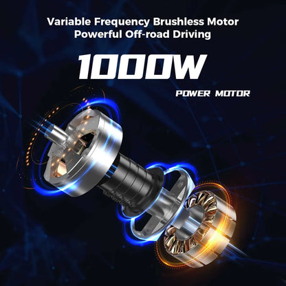 iScooter Electric Scooter 11inch Off-Road 48V17.5Ah 1000W Rear-Wheel Drive Scooter Max Speed 45km/h Range 65km Foldable eScooter