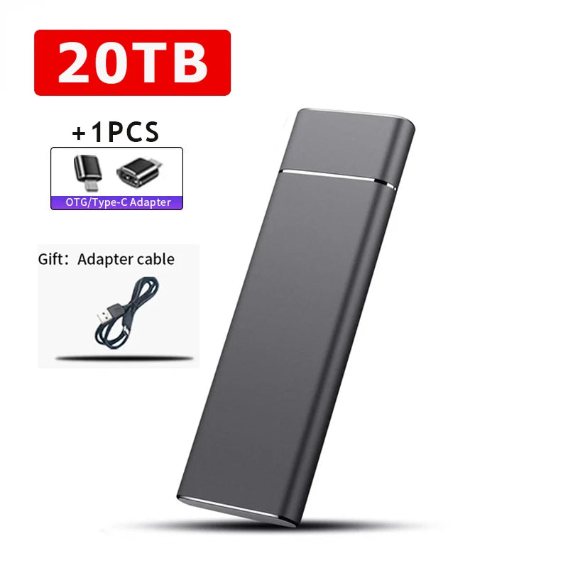 External 2TB/20TB/30TB Ssd High-Speed Solid State Drive Type-C/USB 3.1 Interface Portable Hard Disk for PC Laptop MAC
