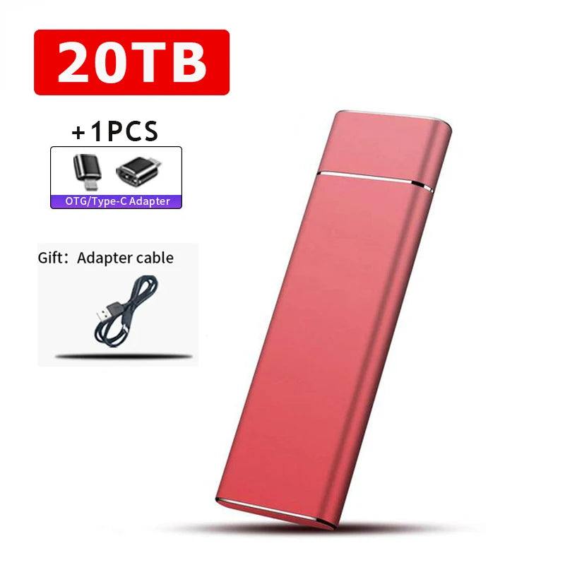 External 2TB/20TB/30TB Ssd High-Speed Solid State Drive Type-C/USB 3.1 Interface Portable Hard Disk for PC Laptop MAC