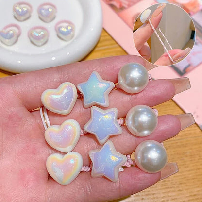 10Pcs Cute Baby Girl Hair Bands Cartoon Love Heart Star Hair Ties Toddler Elastic Rubber Band Kids Hair Ropes Accessories