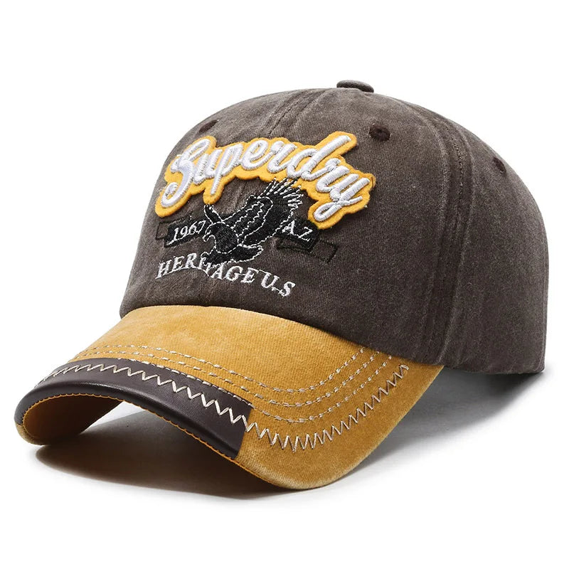 Unisex Sporty Cotton Washed Baseball Cap - Stylish ORIGINAL THE BLACK Letter Embroidery, Casual Sunshade for Outdoor Sports