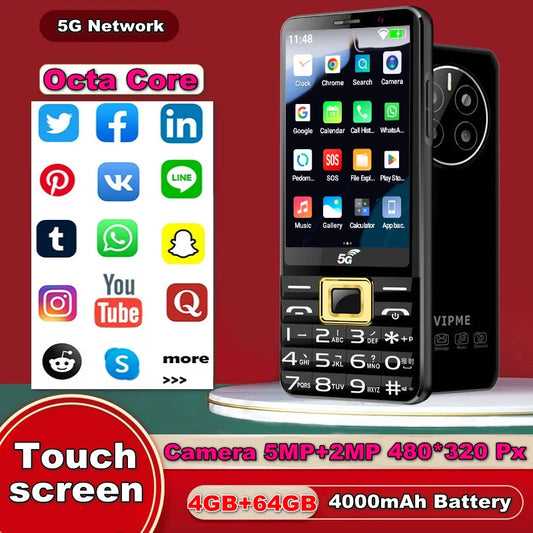 Touch Screen Rungee M8 Android 13 Wifi 5G Smartphone Google Play GPS 4GB+64GB 4000mAh Battery 2MP+5MP PTT PK Qin F21 F22 Phone