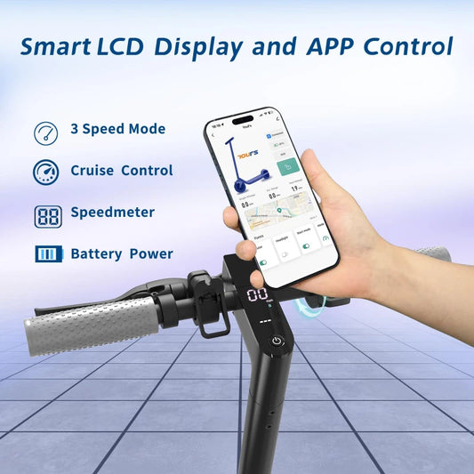 Electric Scooter | 8.5" Honeycomb Tires, 25KM Long-Range, APP Control, Dual Brakes, Portable Folding Adult Commuter E-Scooter