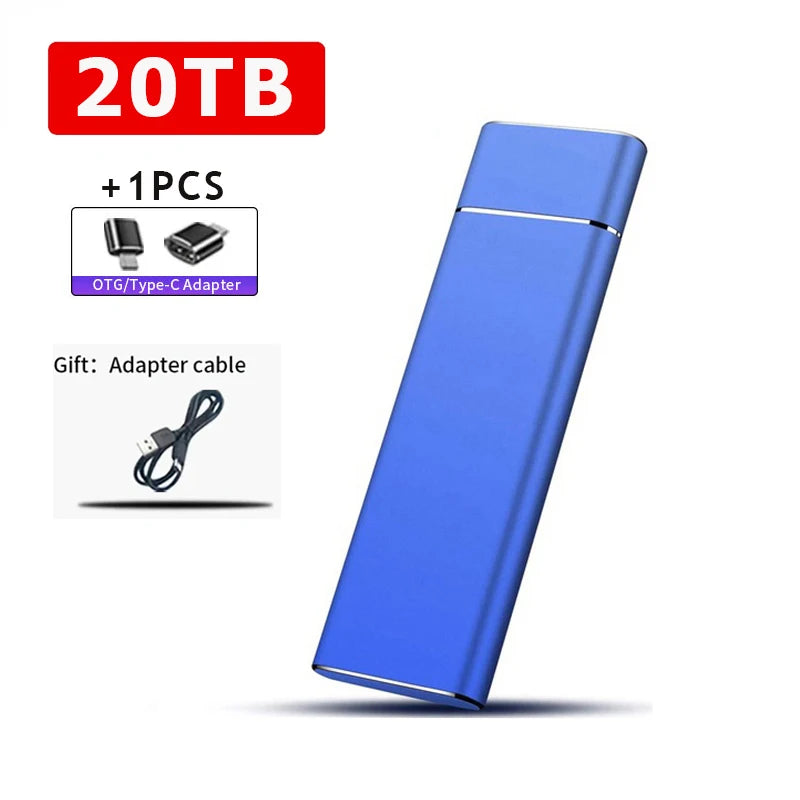 External 2TB/20TB/30TB Ssd High-Speed Solid State Drive Type-C/USB 3.1 Interface Portable Hard Disk for PC Laptop MAC
