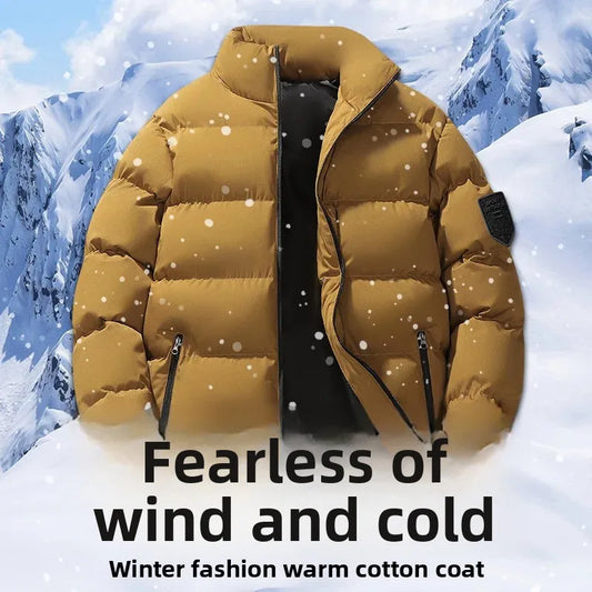 Thickened Cotton Jacket Men's High Quality Winter Outerwear Stand Collar Long Sleeve Loose Fit Chinese Brand Clothing