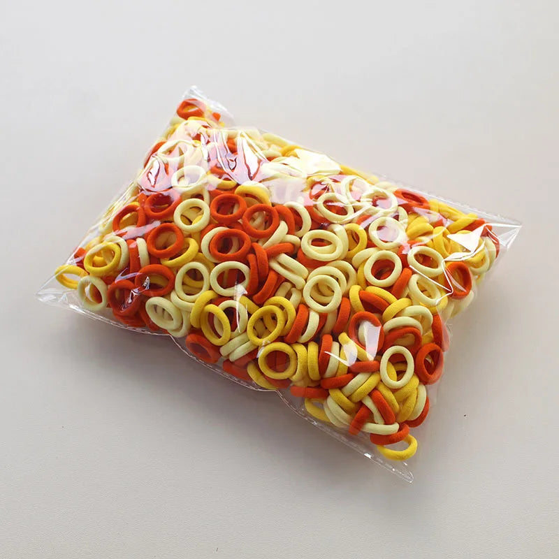 100/300/500Pcs Hair Bands for Children Colorful Nylon Scrunchie Hair Ties Rubber Band Kids Elastic Leagues Girl Hair Accessories