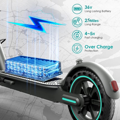 Electric Scooter | 8.5" Honeycomb Tires, 25KM Long-Range, APP Control, Dual Brakes, Portable Folding Adult Commuter E-Scooter
