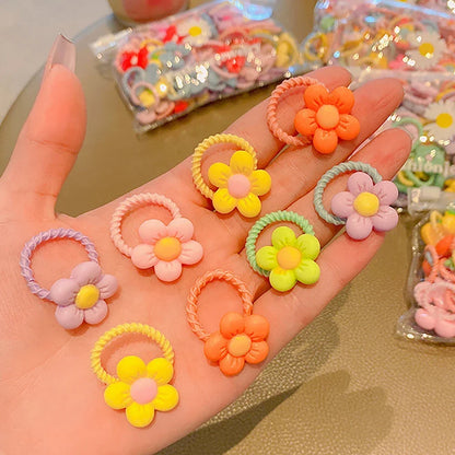 10pcs/Set Rubber Band for Children Cartoon Hair Band New High Elasticity Sweet Cute Baby Hair Rope Girls Hair Accessories