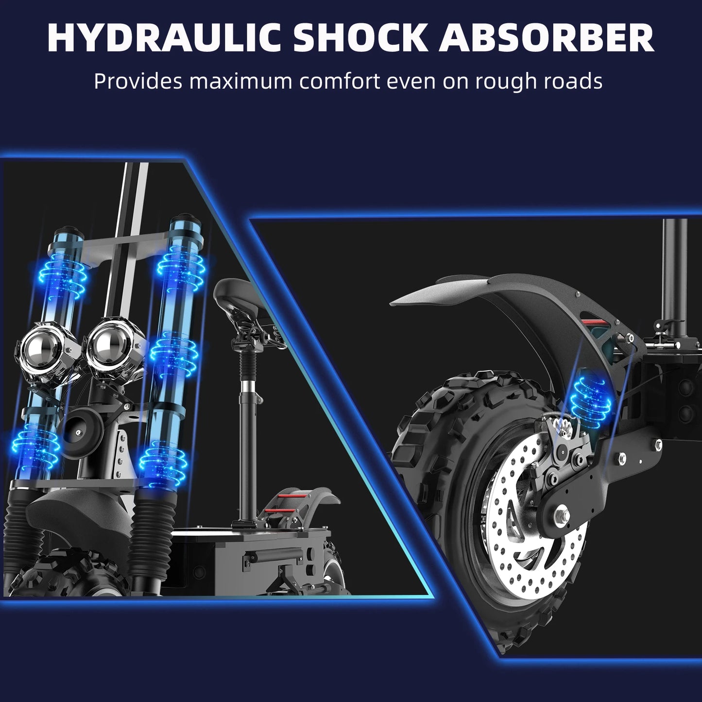 11inch Off Road Electric Scooter 85km/h Electric Scooter 72V 6000W Powerful Dual Motor E-Scooter for Adults Remote Control