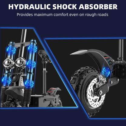 11inch Off Road Electric Scooter 85km/h Electric Scooter 72V 6000W Powerful Dual Motor E-Scooter for Adults Remote Control