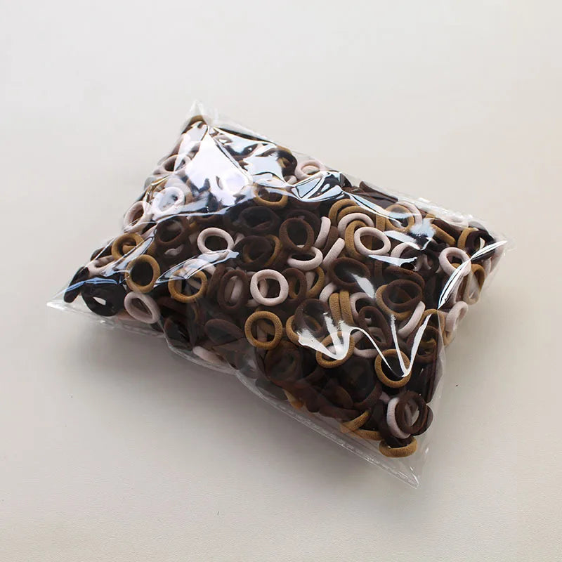 100/300/500Pcs Hair Bands for Children Colorful Nylon Scrunchie Hair Ties Rubber Band Kids Elastic Leagues Girl Hair Accessories