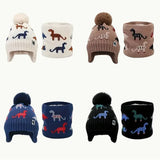 2pcs Kids' Winter Hat & Scarf Set - Soft Warm Knit Beanie with Ear Flaps Lightweight Warmth for Boys & Girls