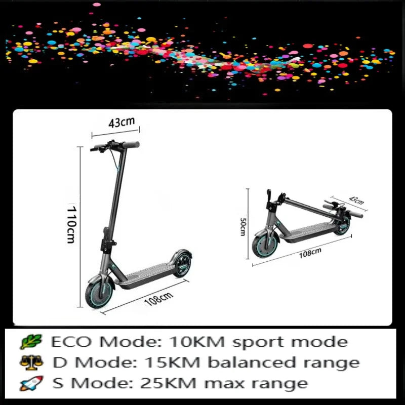 Electric Scooter | 8.5" Honeycomb Tires, 25KM Long-Range, APP Control, Dual Brakes, Portable Folding Adult Commuter E-Scooter