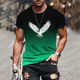 Trendy and fashionable 3D printed men's T-shirt summer O-neck breathable short-sleeved loose top oversized men's clothing