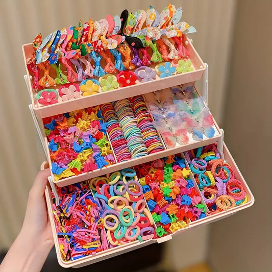 555 pieces/set, colorful butterfly hair clips for girls, stylish and sweet hairstyles, hair accessories.