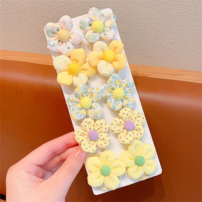 10pcs Mini Flower Shaped Hair Ties Rope Set Baby Girls Colorful Elastic Ponytail Holders Rubber Band Children Sweet Headwear