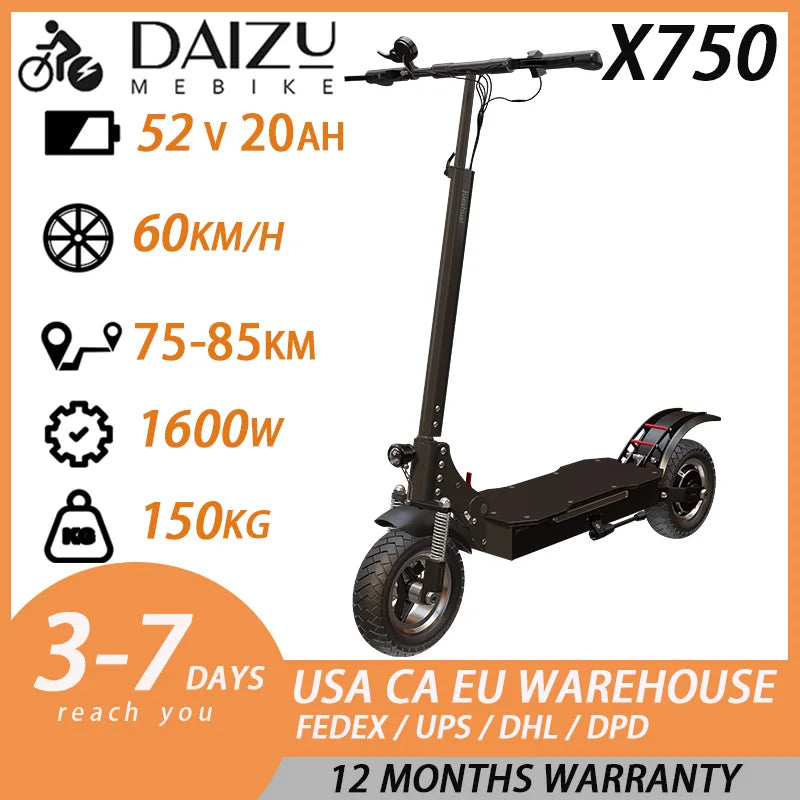 11inch Off Road Electric Scooter 85km/h Electric Scooter 72V 6000W Powerful Dual Motor E-Scooter for Adults Remote Control