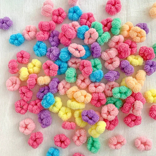 100Pcs Children Elastic Hair Bands Girls Colorful Hair Ties Ponytail Holder Rubber Bands Small Scrunchie Kids Hair Accessories