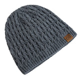 New Style Unisex Winter Hats Plush Fur Lined Men Women Warm Beanie Cap Casual CO Label Winter Ski Knitted Hats