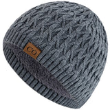 New Style Unisex Winter Hats Plush Fur Lined Men Women Warm Beanie Cap Casual CO Label Winter Ski Knitted Hats