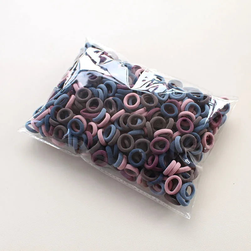 100/300/500Pcs Hair Bands for Children Colorful Nylon Scrunchie Hair Ties Rubber Band Kids Elastic Leagues Girl Hair Accessories