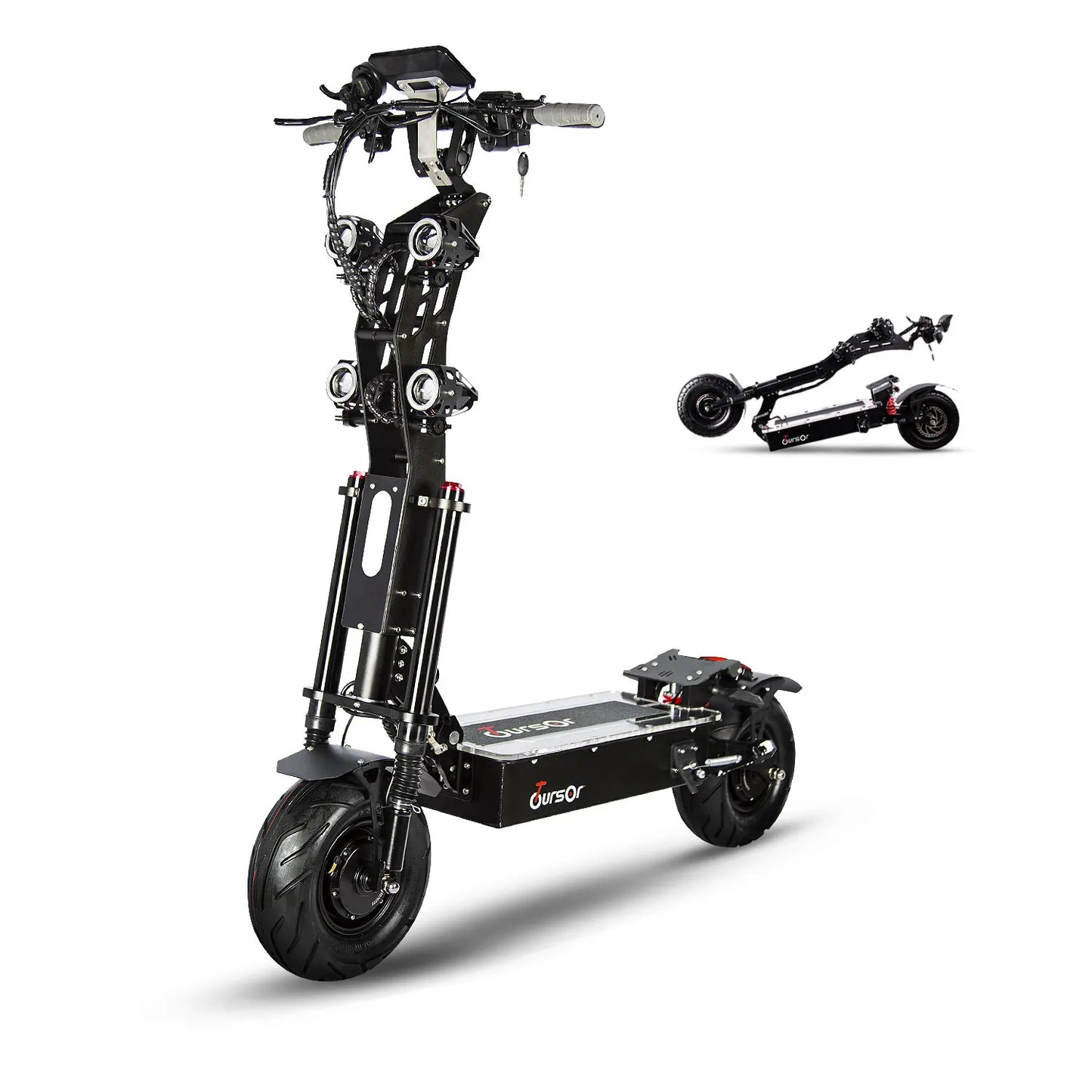 TOURSOR 10000W 13" Electric Scooter with Seat for Adult 72V 60V Oil Braking System Dual Motor 100KM/H Max Speed 130 KM Max Range