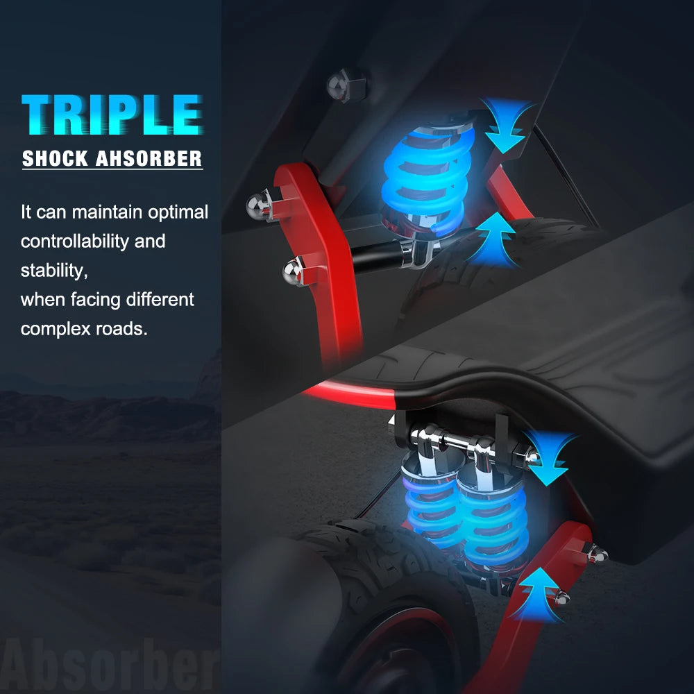 HX X10 Dual Motor Powerful Electric Scooter 2000W Off-road Adult 48V 18.2AH Electric Kick Scooter Foldable 11.0 Inch E Scooter