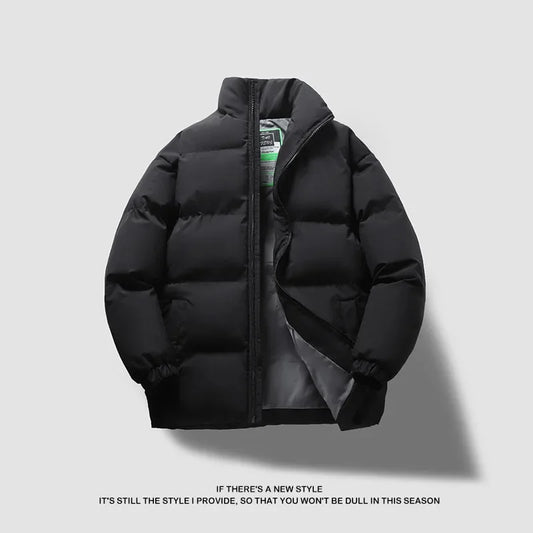 Couple Thickened Cotton Jacket Stand Collar Men's Fashionable Winter Outerwear Casual Loose Fit Chinese Brand Large Size