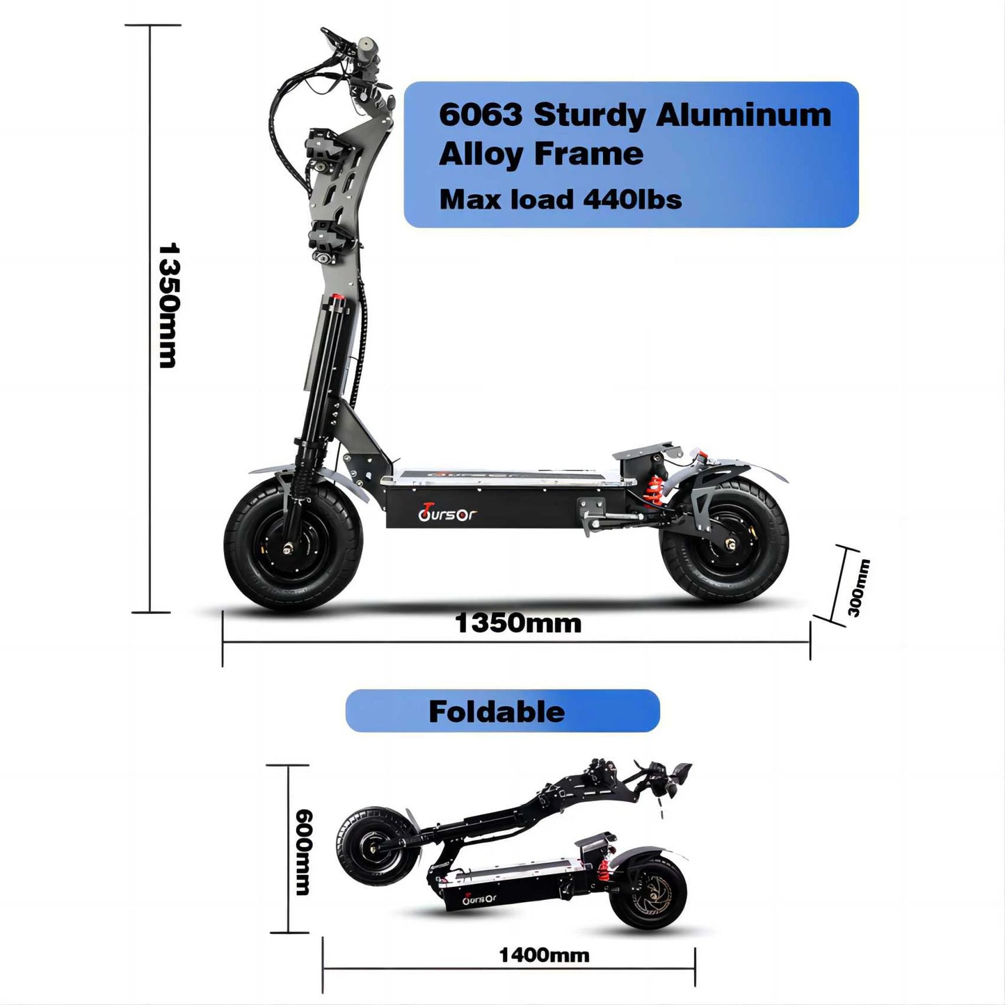 TOURSOR 10000W 13" Electric Scooter with Seat for Adult 72V 60V Oil Braking System Dual Motor 100KM/H Max Speed 130 KM Max Range