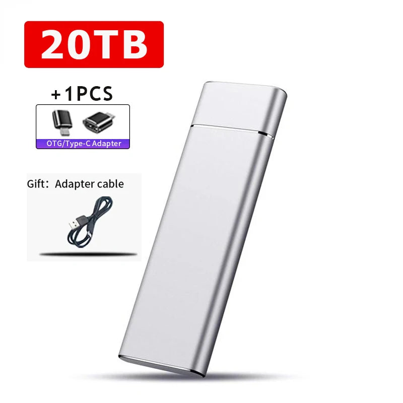 External 2TB/20TB/30TB Ssd High-Speed Solid State Drive Type-C/USB 3.1 Interface Portable Hard Disk for PC Laptop MAC