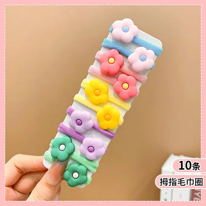 10pcs/Set Rubber Band for Children Cartoon Hair Band New High Elasticity Sweet Cute Baby Hair Rope Girls Hair Accessories